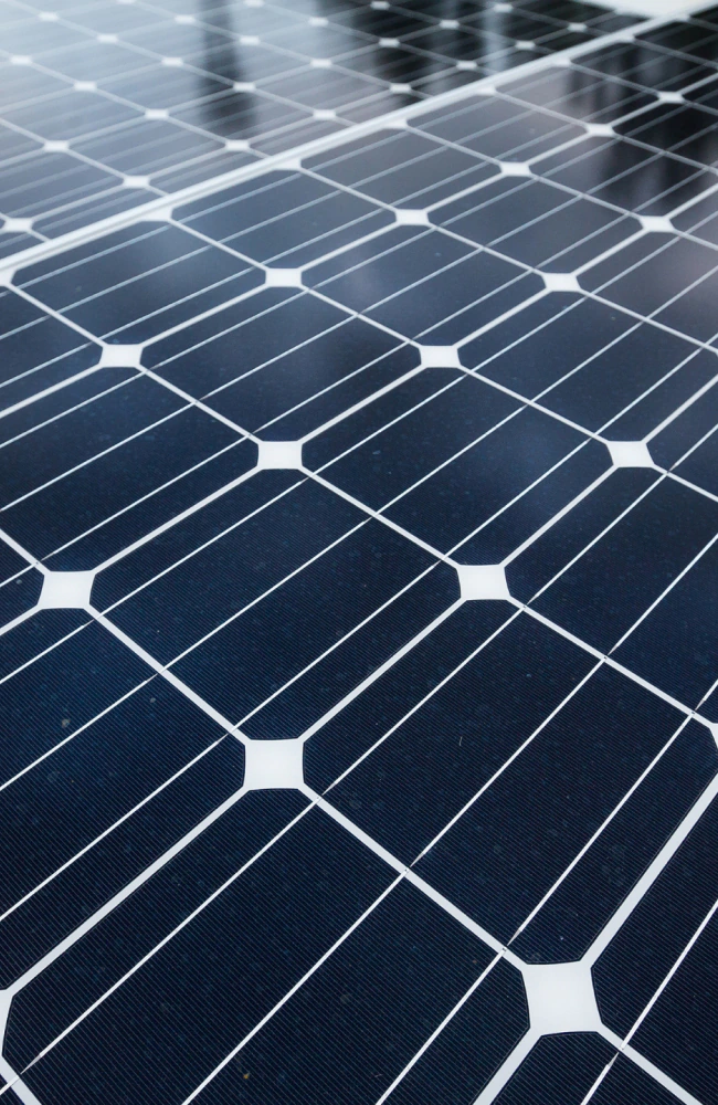 closeup of black solar panel